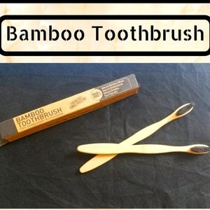 Set of 4 Bamboo toothbrush with charcoal bristles